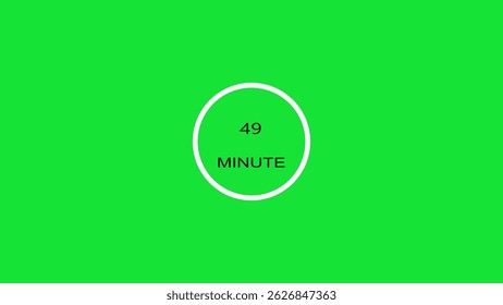 49 minute timer illustration. inside a green and red circle on white background emergency timer countdown illustration, and 4k illustration.