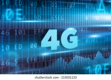 4G Concept with blue background blue text