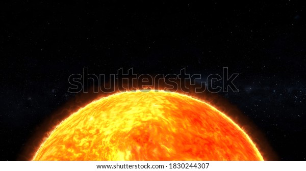 4k closeup sun view from\
space. waving lava upon the sun surface. 3d rendered sun over 4k\
resolution.