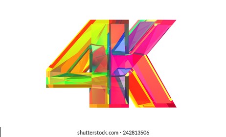 4K Logo. 3D Model.