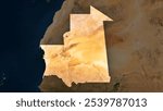 4K Mauritania Territory Map in North Africa, High Resolution Satellite View, Widescreen 4K Resolution