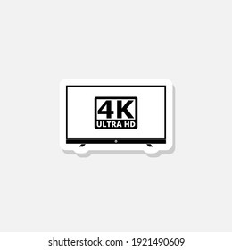 4k Sticker Icon Isolated On White Background