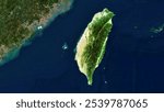 4K Taiwan Territory Map in Asia, High Resolution Satellite View, Widescreen 4K Resolution