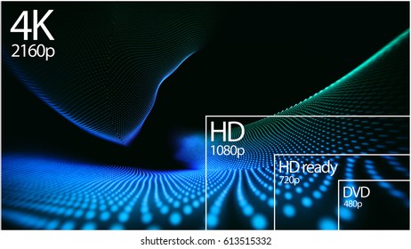 4k Television Resolution Display Comparison Resolutions Stock ...