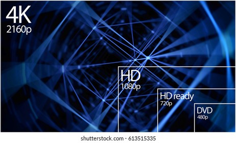 4k Television Resolution Display Comparison Resolutions Stock ...