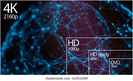 4k Television Resolution Display Comparison Resolutions Stock ...