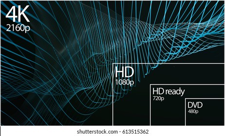 4k Television Resolution Display Comparison Resolutions Stock ...