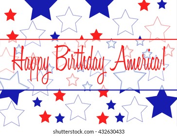 4th Of July Card: Happy Birthday America