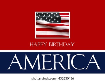 4th Of July Card: Happy Birthday America