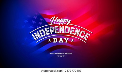 4th of July Independence Day of the USA Illustration with Typography Lettering on Vintage American Flag Background. Fourth of July National Celebration Design for Banner, Greeting Card. JPG Version - Powered by Shutterstock