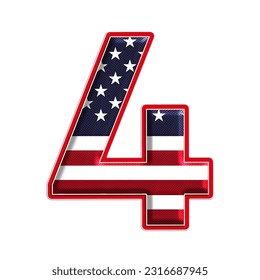 4th July US Flag alphabet numbers from 0 to 9. This is a part of a set which also includes uppercase and lowercase letters, punctuation marks, symbols, shapes, and frames - Powered by Shutterstock