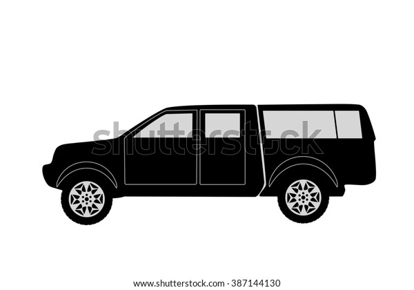 4x4 Pickup Truck Silhouette On White Stock Illustration 387144130 ...