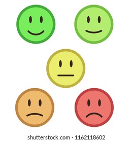 5 Color Faces Feedback Mood Stock Stock Illustration 1162118602 ...