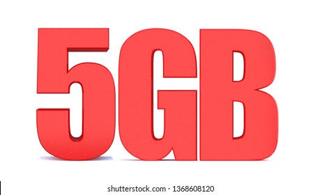 5 GB 3D Word On White Background. 3d Illustration 