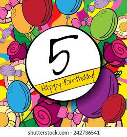 15 Happy Birthday Background Card Colorful Stock Illustration 242736562 ...