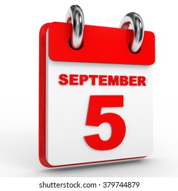 5 September Calendar On White Background Stock Illustration 379744879 ...