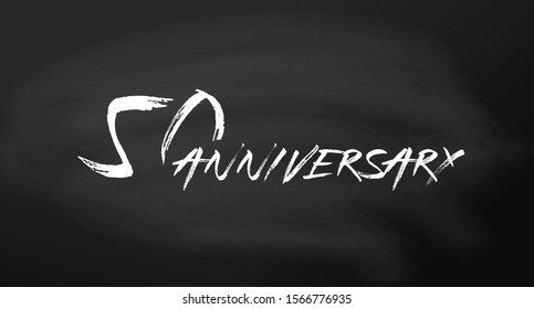 50 anniversary logo concept. 50th years birthday icon. Isolated golden numbers on chalkboard background. illustration. - Powered by Shutterstock