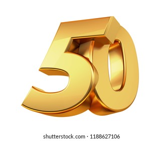 50 Golden 3dillustration Stock Illustration 1188627106 