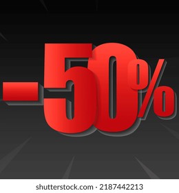 50 Off Black Background Special Offer Stock Illustration 2187442213