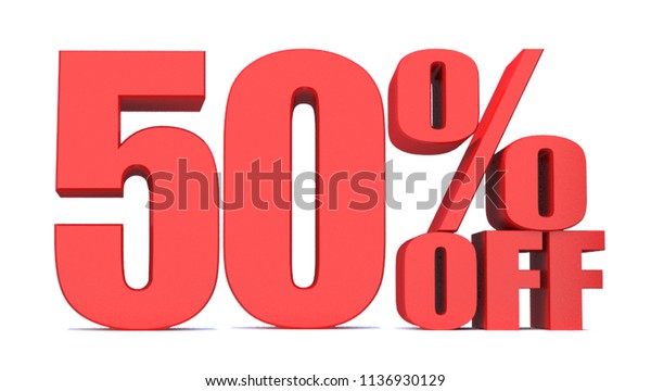 50 Percent Off 3d Sign On Stock Illustration 1136930129 | Shutterstock