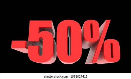 -50 Percent Off Discount Promotion Sale. Illustration Percent Discount Collection For Your Unique Selling Poster, Banner Ads. Christmas, Xmas Sale And More