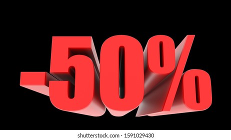 -50 Percent Off Discount Promotion Sale. Illustration Percent Discount Collection For Your Unique Selling Poster, Banner Ads. Christmas, Xmas Sale And More