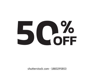 50 percent price off icon, label or tag. Sale banner. Discount badge or sticker design.
