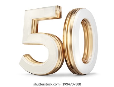 50 White Golden Symbol Isolated 3dillustration Stock Illustration ...