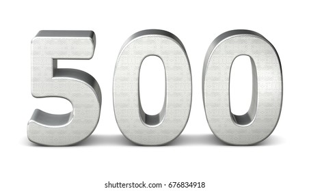 500 Number 3d Silver Structure 3d Rendering