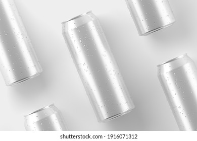 500ml Soda Can White Blank 3D Rendering Mockup