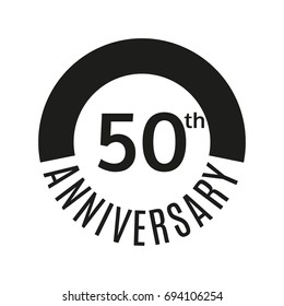 50th Anniversary Icon. 50 Years Celebrating Or Birthday Logo. 