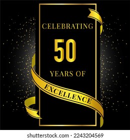 50th Anniversary Template Design in black and gold  - Powered by Shutterstock