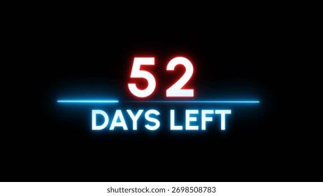 52 Days left Countdown number illustration. 
