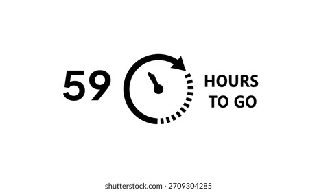 59 -Hour's timer illustration. Countdown timer clock icon.