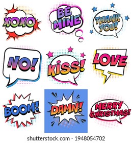 5.comic Text Effect Xoxo Be Mine , Thank You No, Kiss, Love, Boom, Damn , Merry Christmas High Resolution 