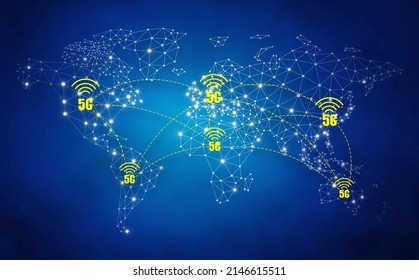 5g 5th Generation Mobile Network Wireless Stock Illustration 2146615511 ...