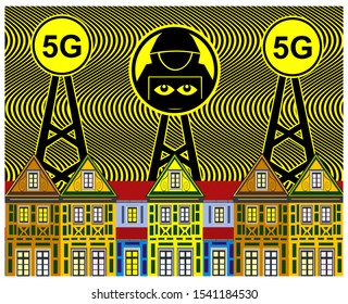 5G Network Security Problems. Privacy At Stake, Hackers Can Launch Cyber Attacks On Smart Homes.