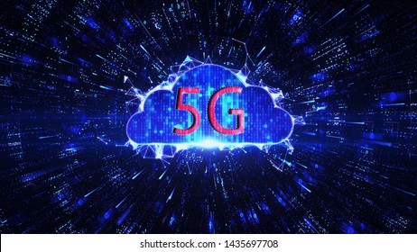 5G Symbol Digital Background.5G Cloud Computing.5G Communication.5G Network