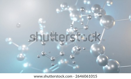 5-hydroxytryptophan molecular structure, 3d model molecule, amino acid structural chemical formula view from a microscope