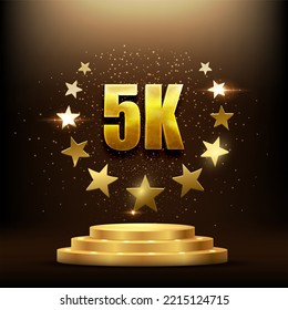 5k Family, Follower, Subscriber Achievement Golden Particle