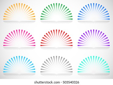 6 Color Semi Circle Starburst / Sunburst Elements