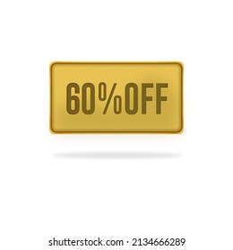 60% off icon 3d effect texture orange brown