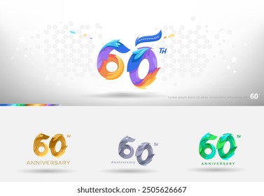 60th Anniversary design logo. Modern colorful style. cheerful number celebration with color variation - Powered by Shutterstock