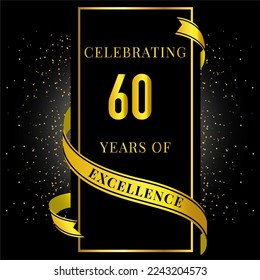 60th Anniversary Template Design in black and gold  - Powered by Shutterstock