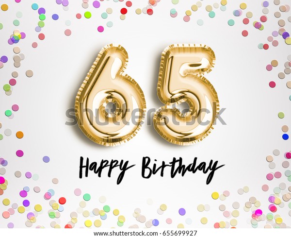 65th Birthday Celebration Gold Balloons Colorful Stock Illustration ...
