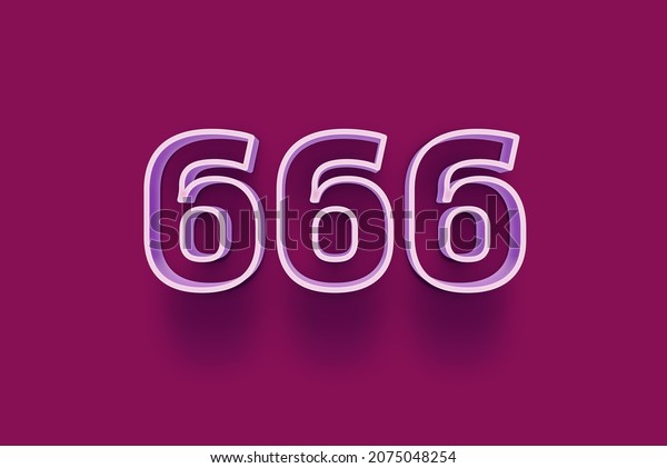 666 3D number 666 is isolated on purple background\
for your unique selling poster promo discount special sale shopping\
offer, banner ads label, enjoy Christmas, Xmas sale off tag, coupon\
and more.