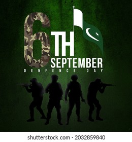 6th September Pakistan Defence Day Pak Army With Flag