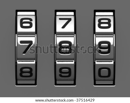 7, 8, 9 figures from combination lock alphabet