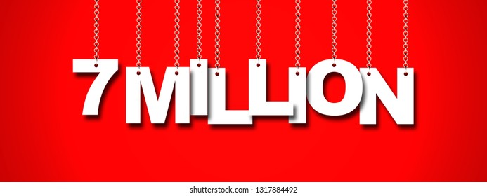 7 Million Word Hanging On Chain Stock Illustration 1317884492