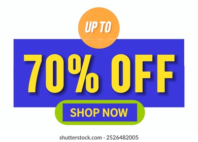 Up to 70 percent discount shop now. Mega sale offer. Advertising sale. Vector illustration - Powered by Shutterstock